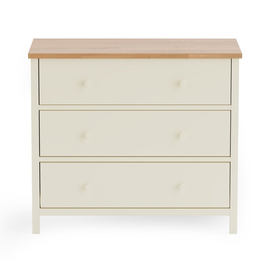 Coxmoor 3 Drawer Chest - Ivory and Oak4 - Duck Barn Interiors