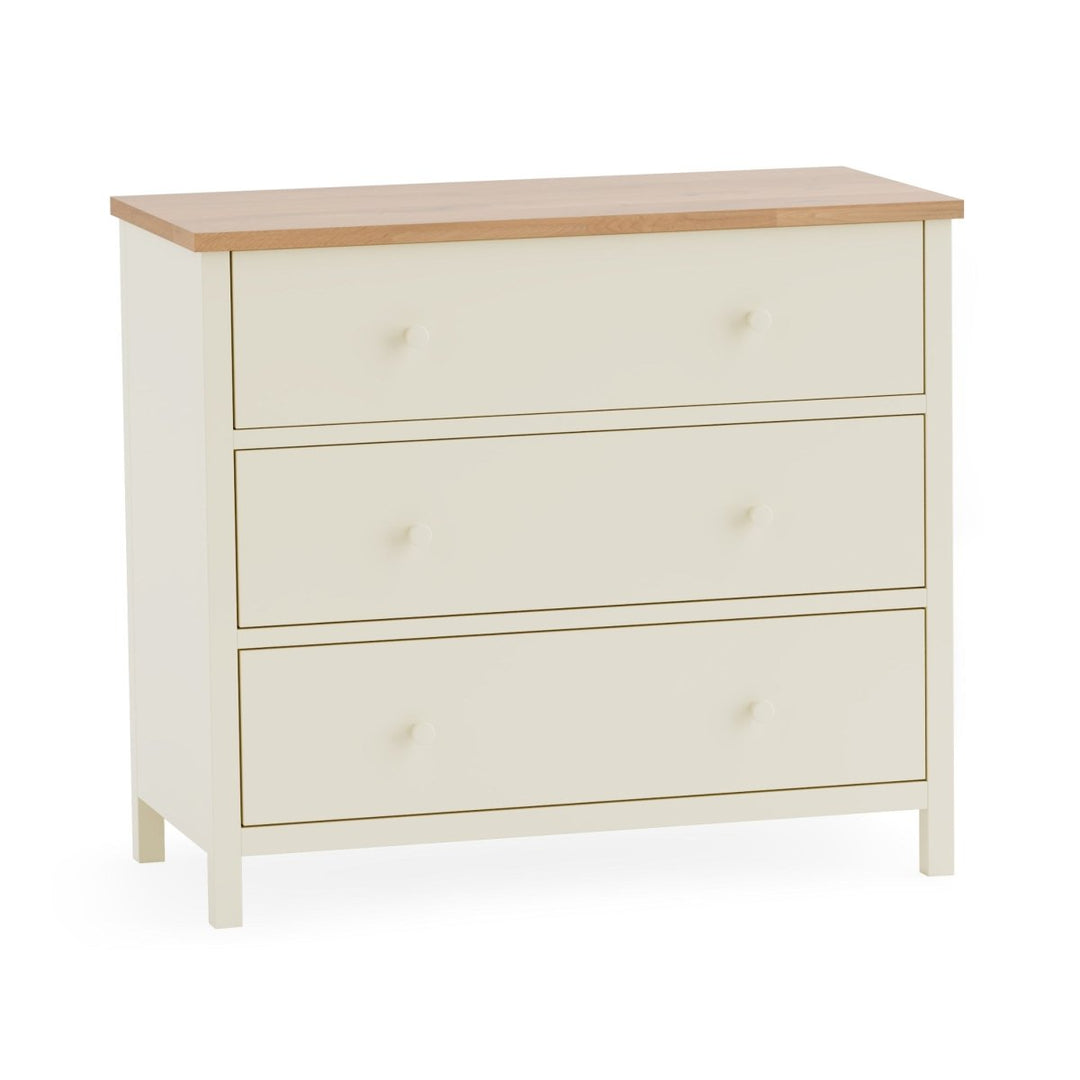 Coxmoor 3 Drawer Chest - Ivory and Oak2 - Duck Barn Interiors