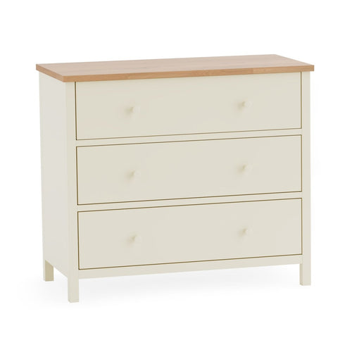 Coxmoor 3 Drawer Chest - Ivory and Oak