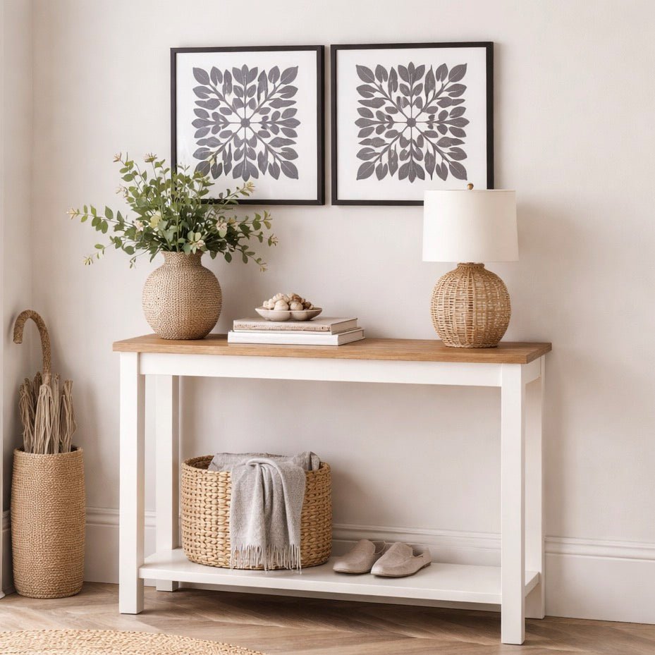 Coxmoor 90cm Console Table - Ivory & Oak1 - Duck Barn Interiors
