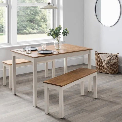 Coxmoor Dining Bench - Ivory & Oak