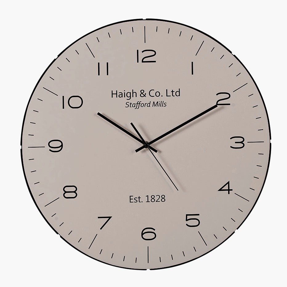 Cream and Black Dome Glass Large Wall Clock (50cm)2 - Duck Barn Interiors