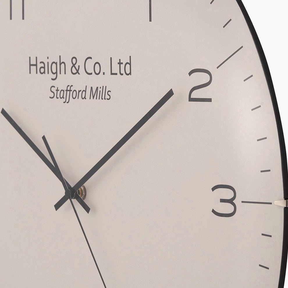 Cream and Black Dome Glass Large Wall Clock (50cm)7 - Duck Barn Interiors