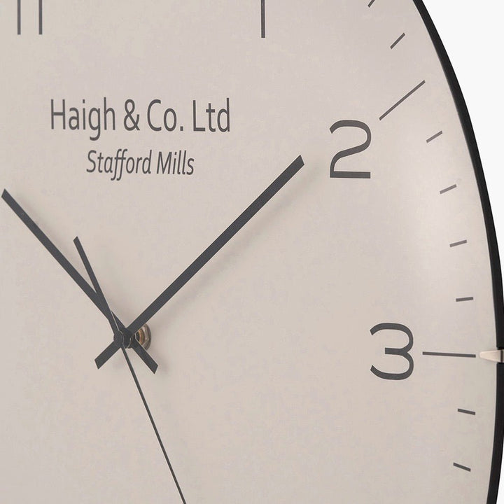 Cream and Black Dome Glass Large Wall Clock (50cm)7 - Duck Barn Interiors