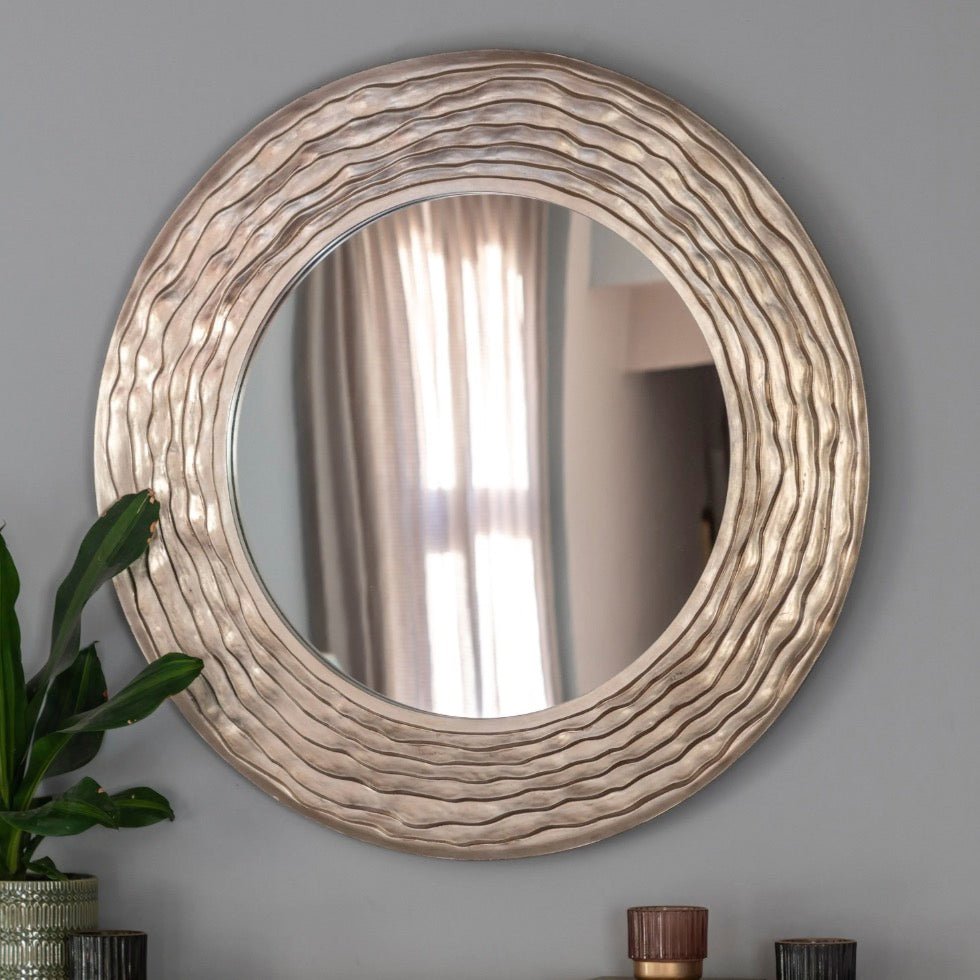Cresta Champagne Round Mirror1 - Duck Barn Interiors