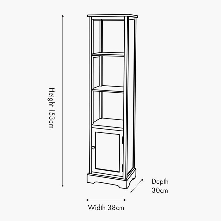 Croft Linen Pine 1 Door 3 Shelf Unit10 - Duck Barn Interiors
