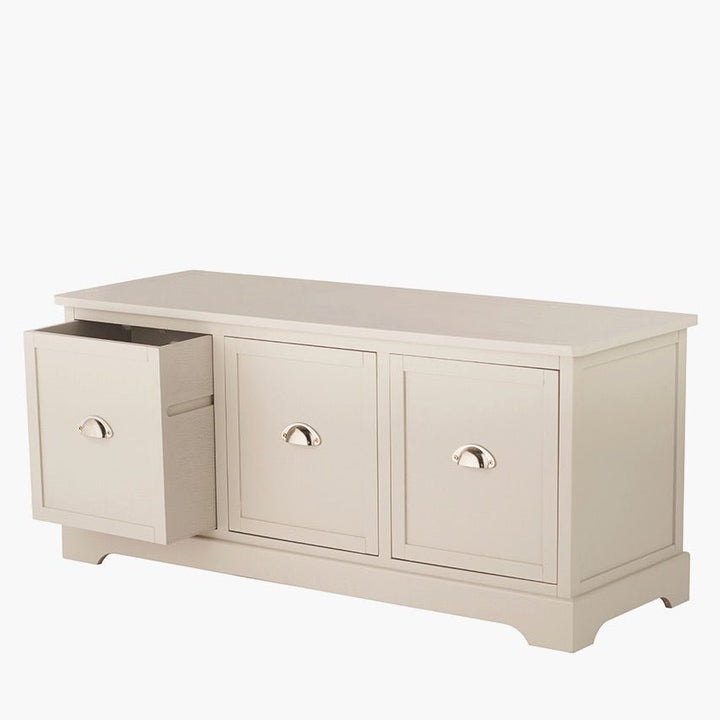 Croft Linen Pine 3 Drawer Low Unit8 - Duck Barn Interiors