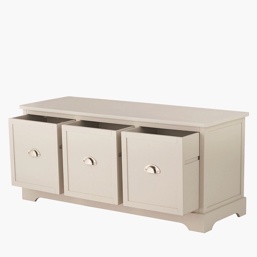 Croft Linen Pine 3 Drawer Low Unit9 - Duck Barn Interiors