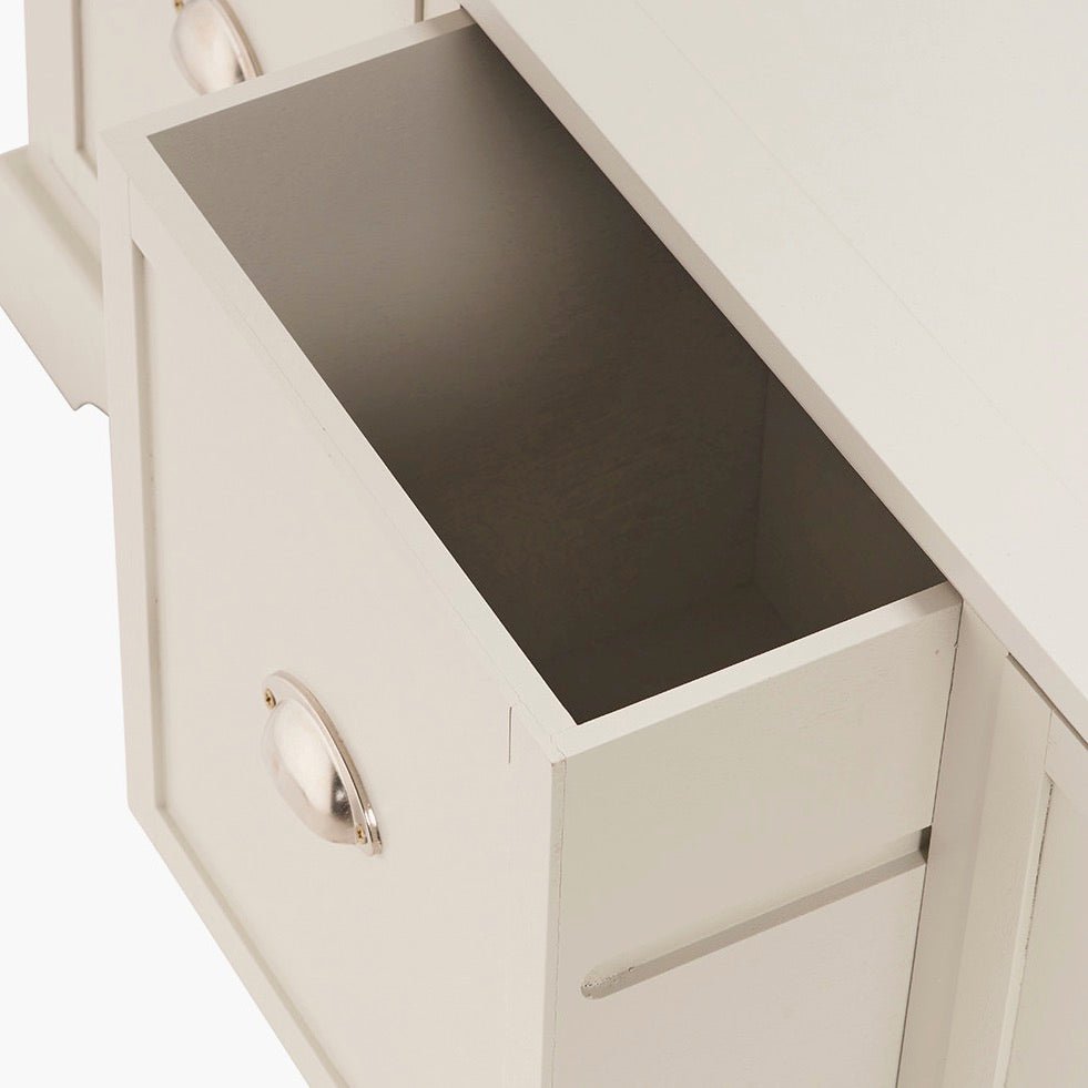 Croft Linen Pine 3 Drawer Low Unit4 - Duck Barn Interiors