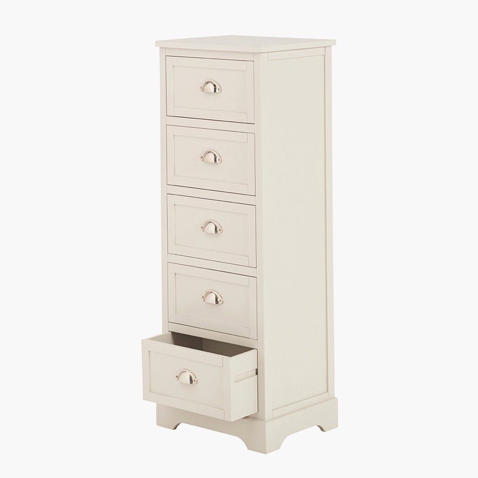 Croft Linen Pine 5 Drawer Tallboy9 - Duck Barn Interiors