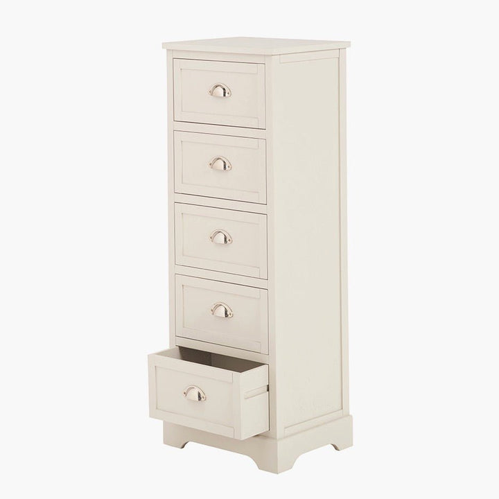 Croft Linen Pine 5 Drawer Tallboy9 - Duck Barn Interiors