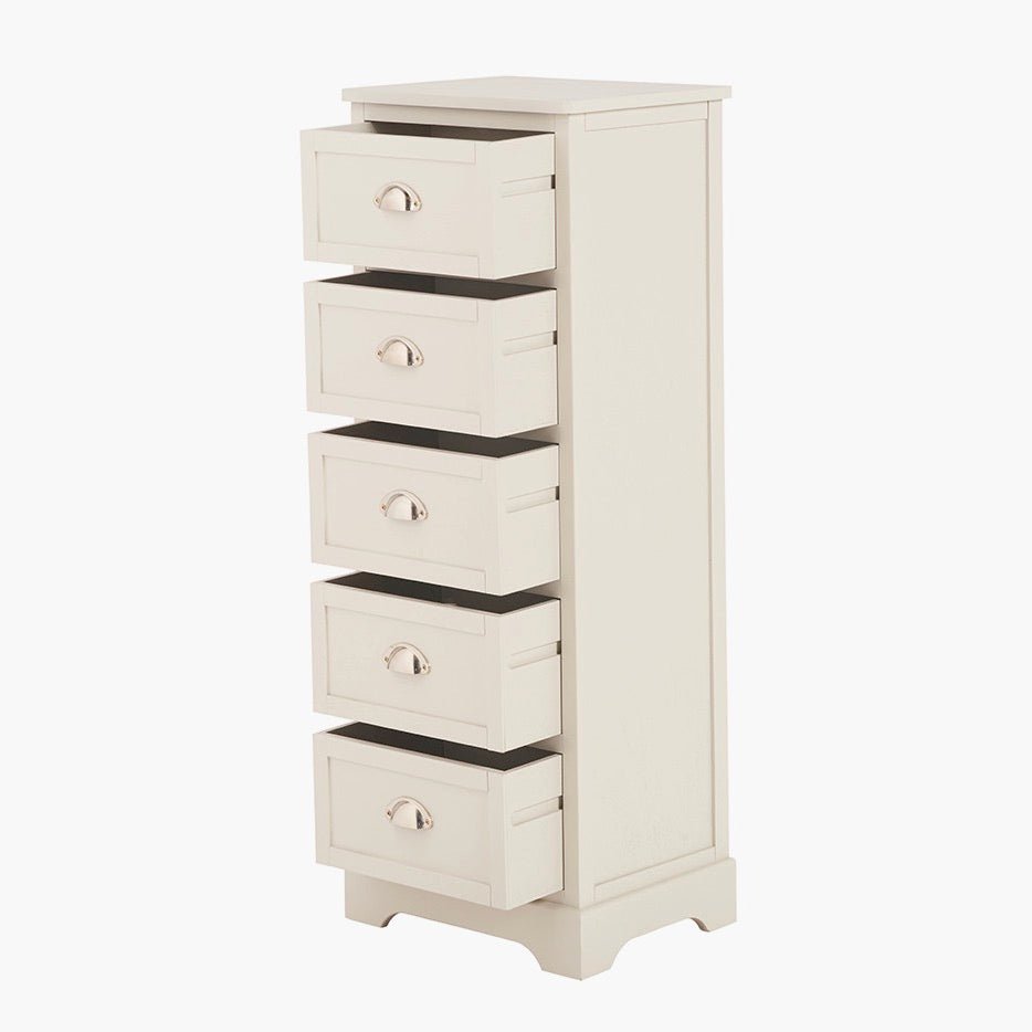 Croft Linen Pine 5 Drawer Tallboy12 - Duck Barn Interiors