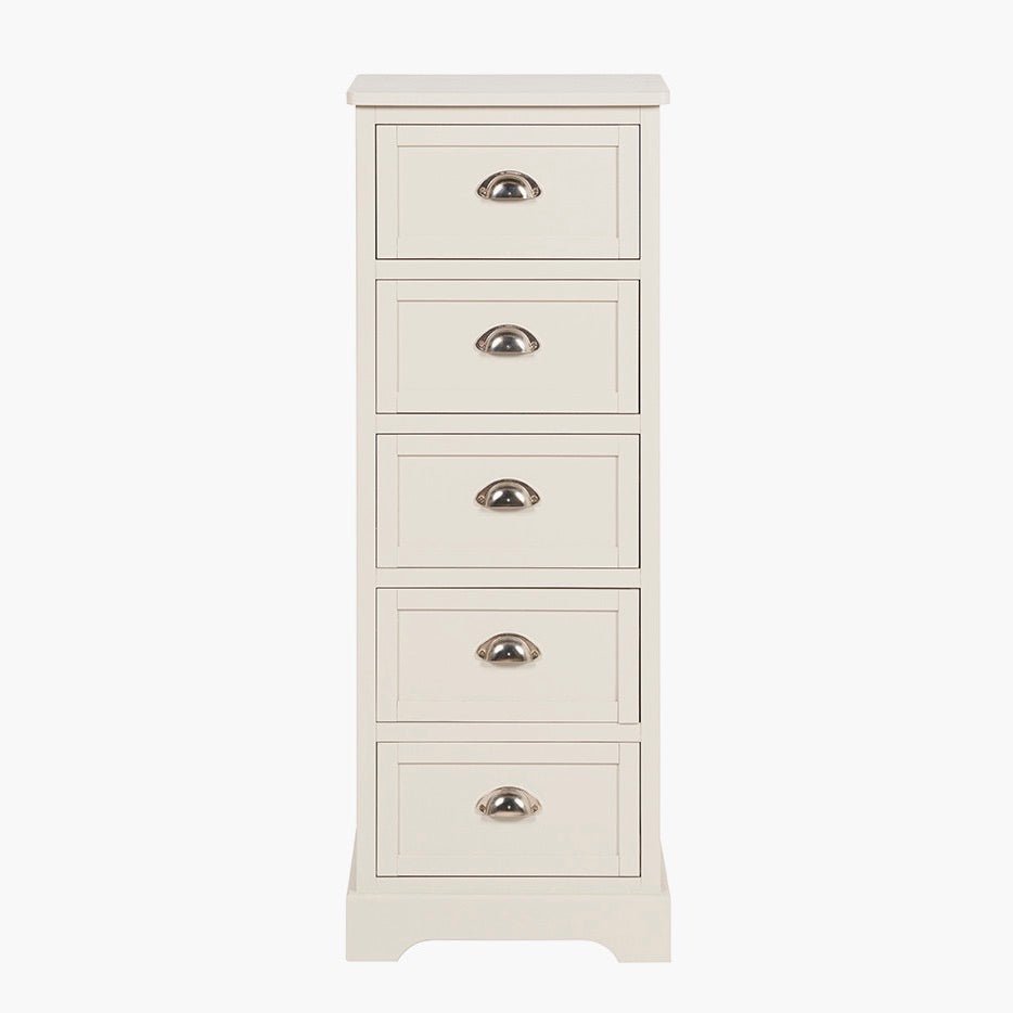 Croft Linen Pine 5 Drawer Tallboy5 - Duck Barn Interiors