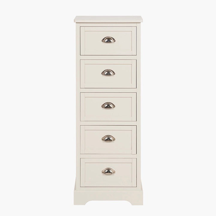 Croft Linen Pine 5 Drawer Tallboy5 - Duck Barn Interiors