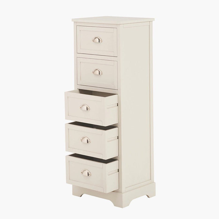 Croft Linen Pine 5 Drawer Tallboy11 - Duck Barn Interiors