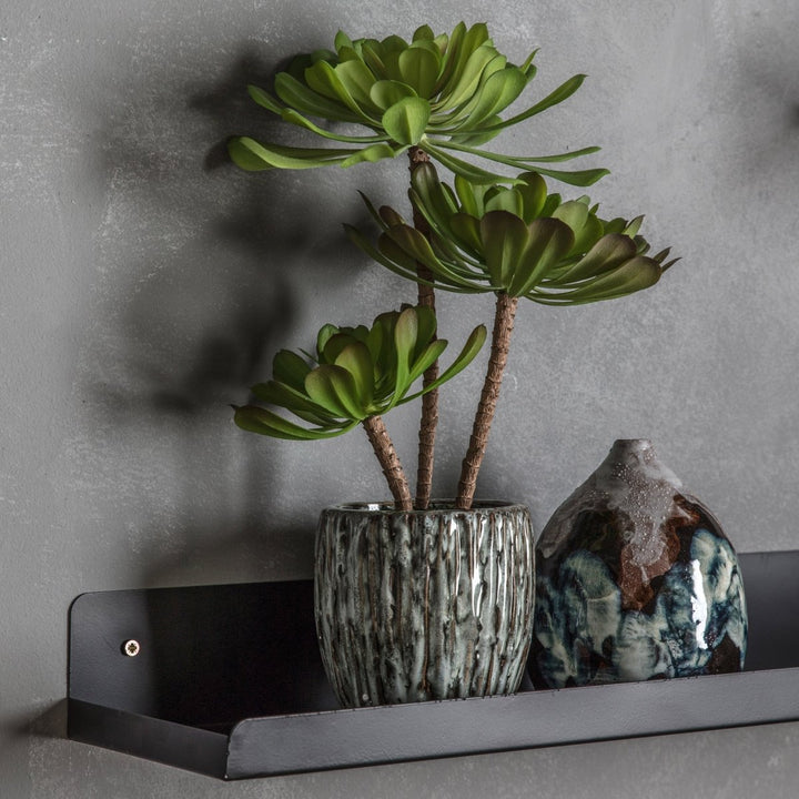 Crofton Black Metal Wall Shelf - 2 Sizes3 - Duck Barn Interiors