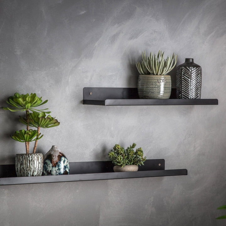 Crofton Black Metal Wall Shelf - 2 Sizes4 - Duck Barn Interiors