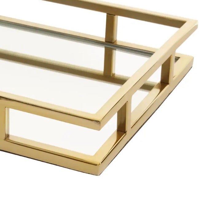 Cruzar Rectangular Gold Finish Tray4 - Duck Barn Interiors