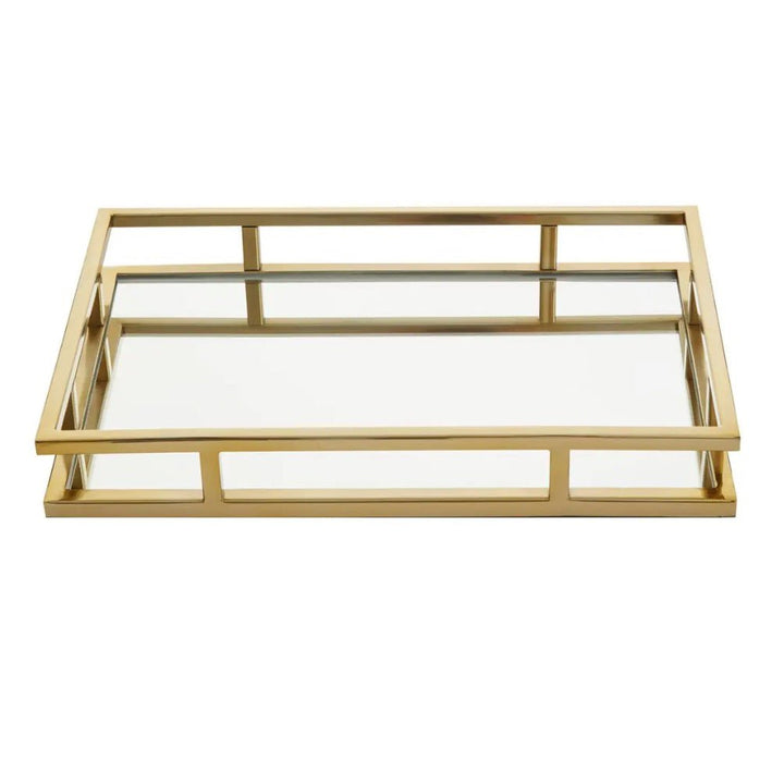 Cruzar Rectangular Gold Finish Tray3 - Duck Barn Interiors
