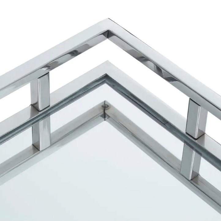 Cruzar Rectangular Silver Finish Tray5 - Duck Barn Interiors