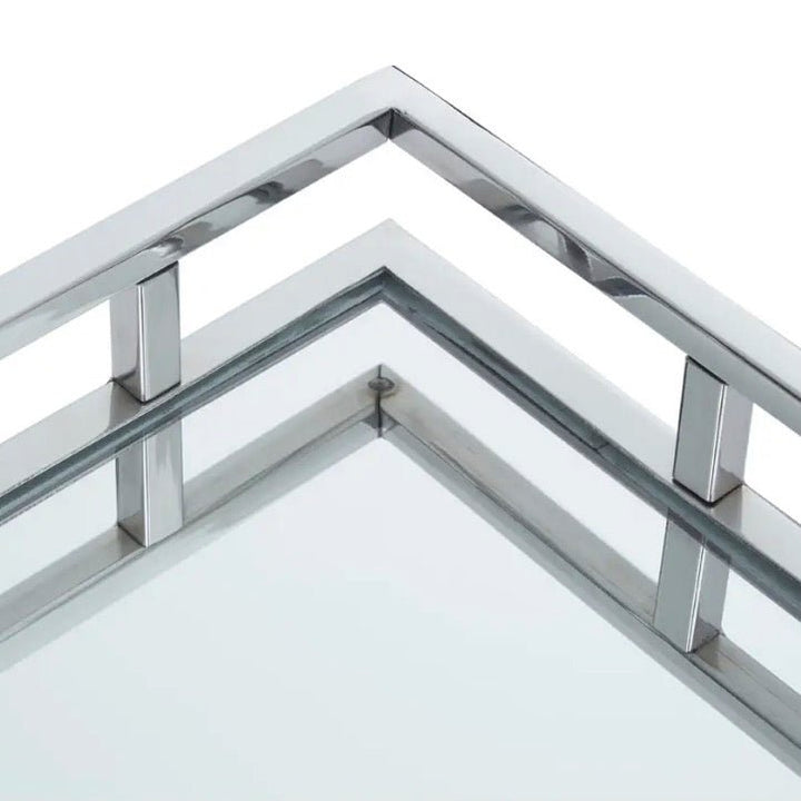 Cruzar Rectangular Silver Finish Tray5 - Duck Barn Interiors