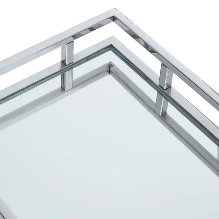 Cruzar Rectangular Silver Finish Tray6 - Duck Barn Interiors