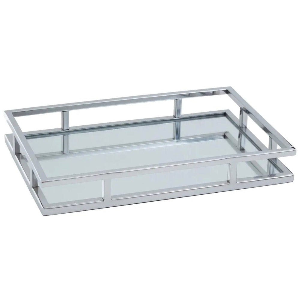 Cruzar Rectangular Silver Finish Tray2 - Duck Barn Interiors