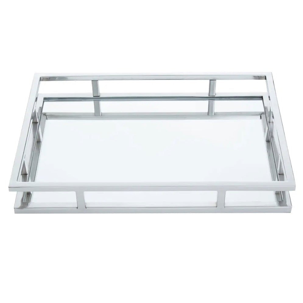 Cruzar Rectangular Silver Finish Tray3 - Duck Barn Interiors
