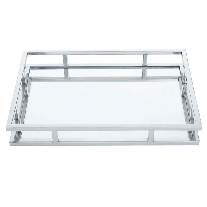 Cruzar Rectangular Silver Finish Tray3 - Duck Barn Interiors