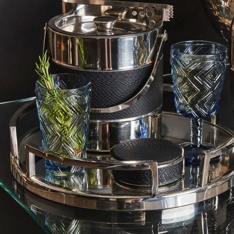 Cruzar Round Mirrored Tray - Silver3 - Duck Barn Interiors