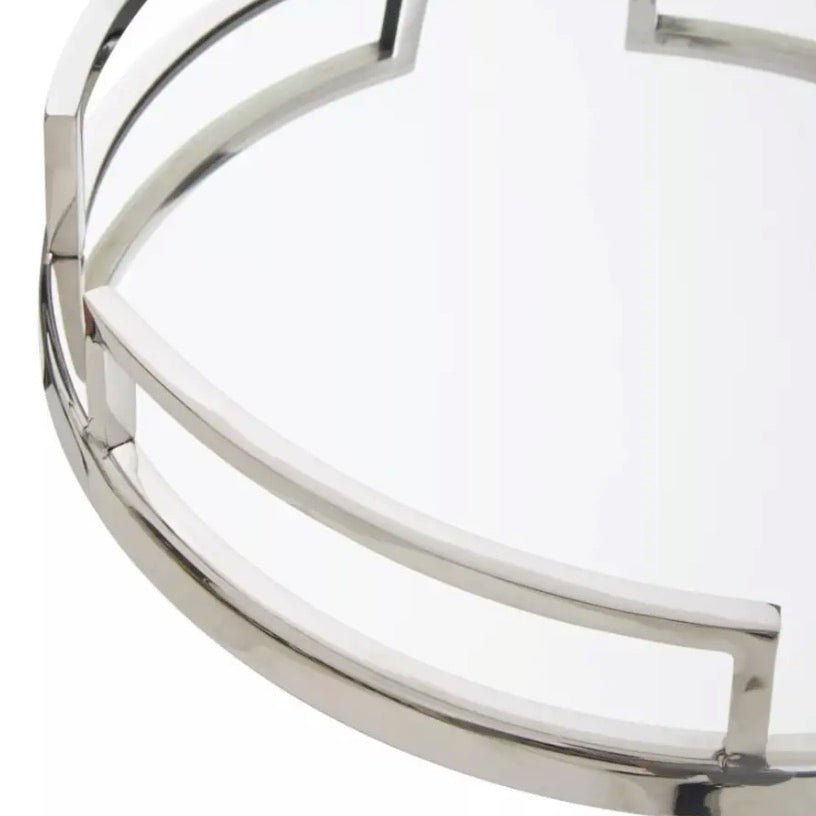 Cruzar Round Mirrored Tray - Silver4 - Duck Barn Interiors