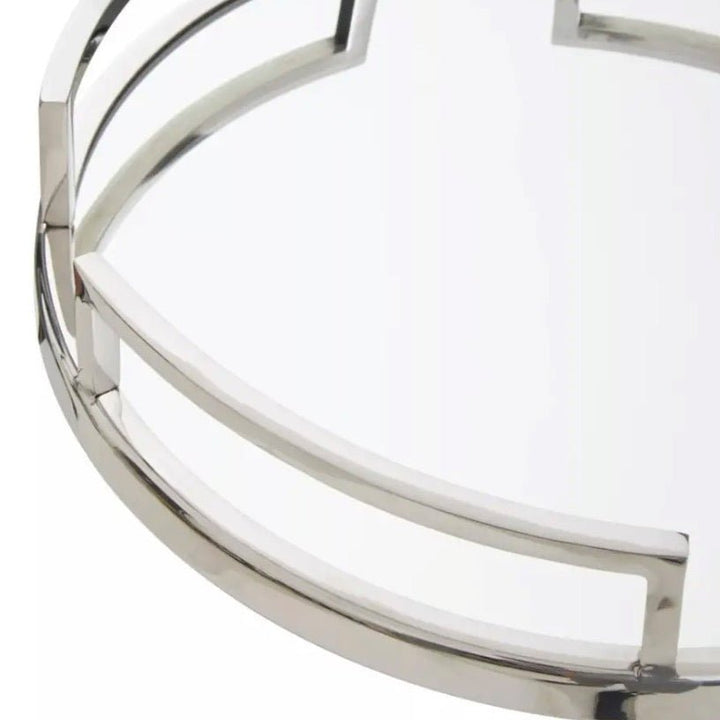 Cruzar Round Mirrored Tray - Silver4 - Duck Barn Interiors