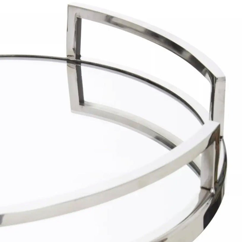 Cruzar Round Mirrored Tray - Silver5 - Duck Barn Interiors