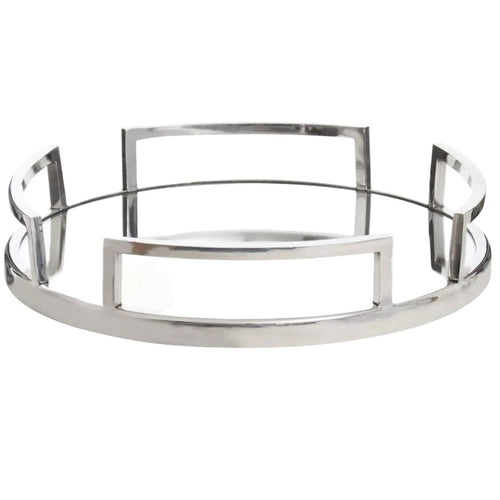 Cruzar Round Mirrored Tray - Silver