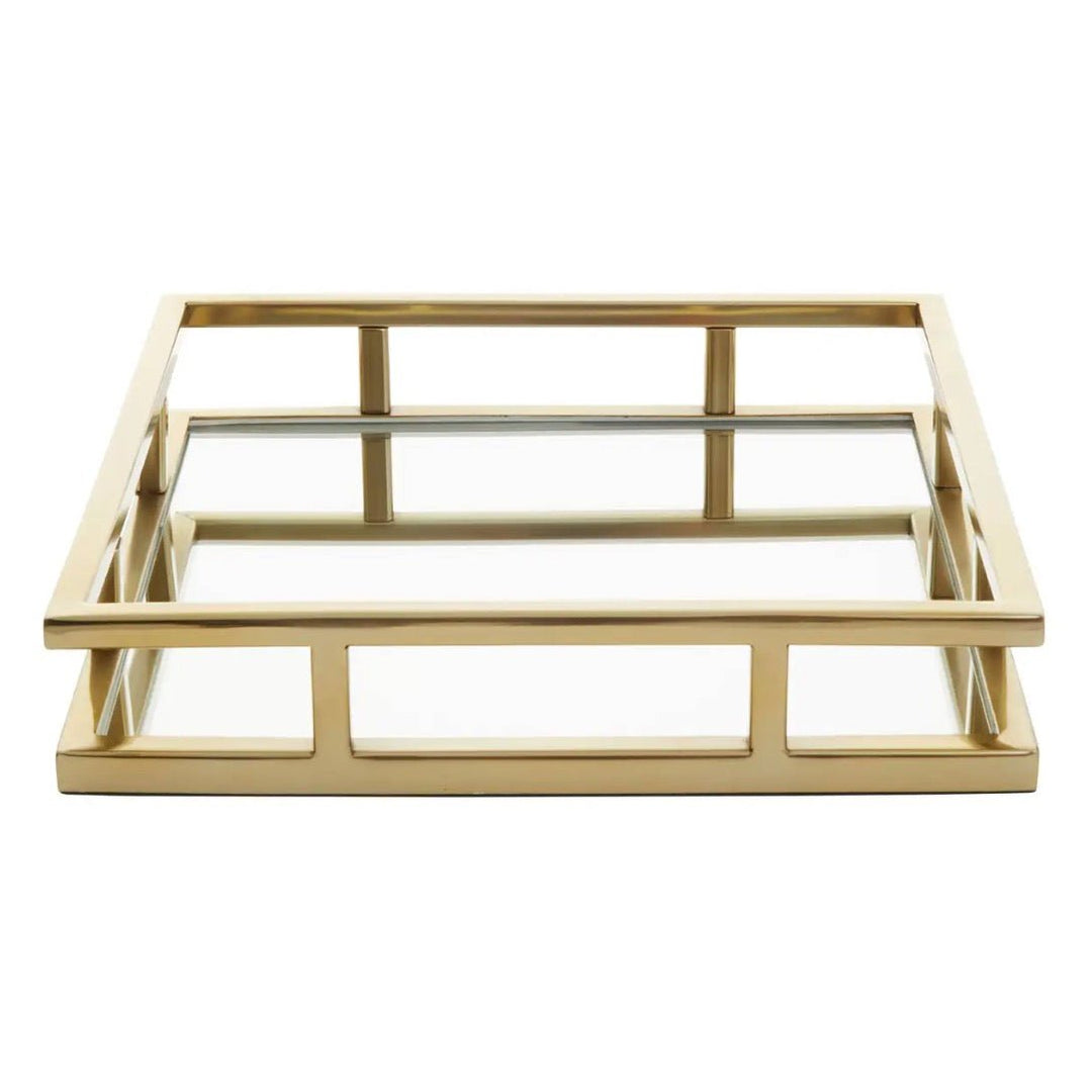 Cruzar Square Gold Finish Tray3 - Duck Barn Interiors