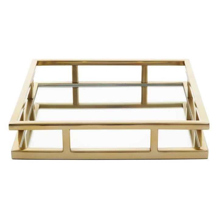 Cruzar Square Gold Finish Tray3 - Duck Barn Interiors