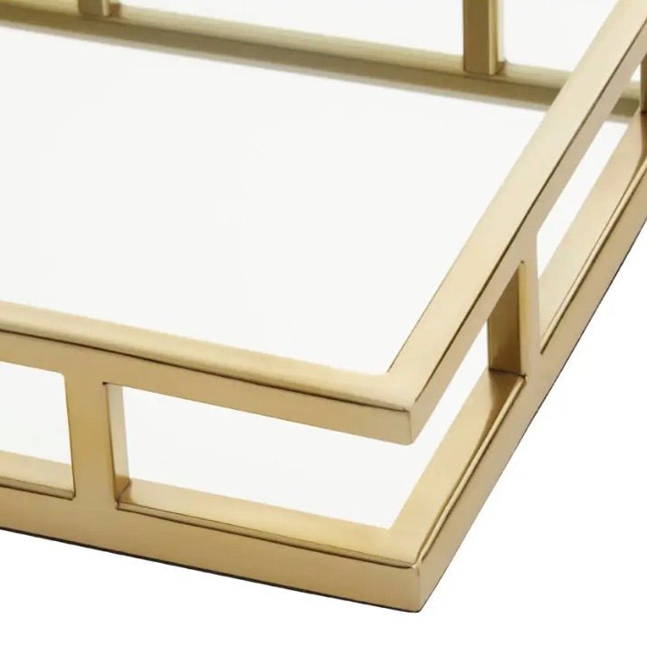 Cruzar Square Gold Finish Tray6 - Duck Barn Interiors