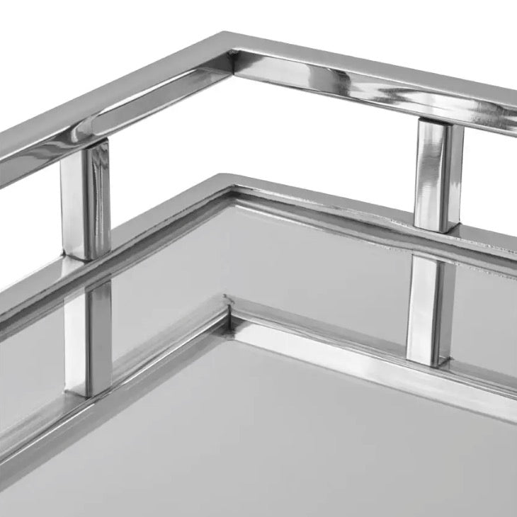 Cruzar Square Mirrored Tray - Silver2 - Duck Barn Interiors