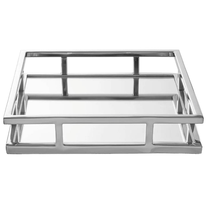 Cruzar Square Mirrored Tray - Silver1 - Duck Barn Interiors
