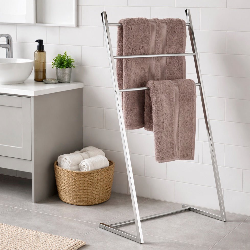 Dara 3 Arm Chrome Towel Stand1 - Duck Barn Interiors
