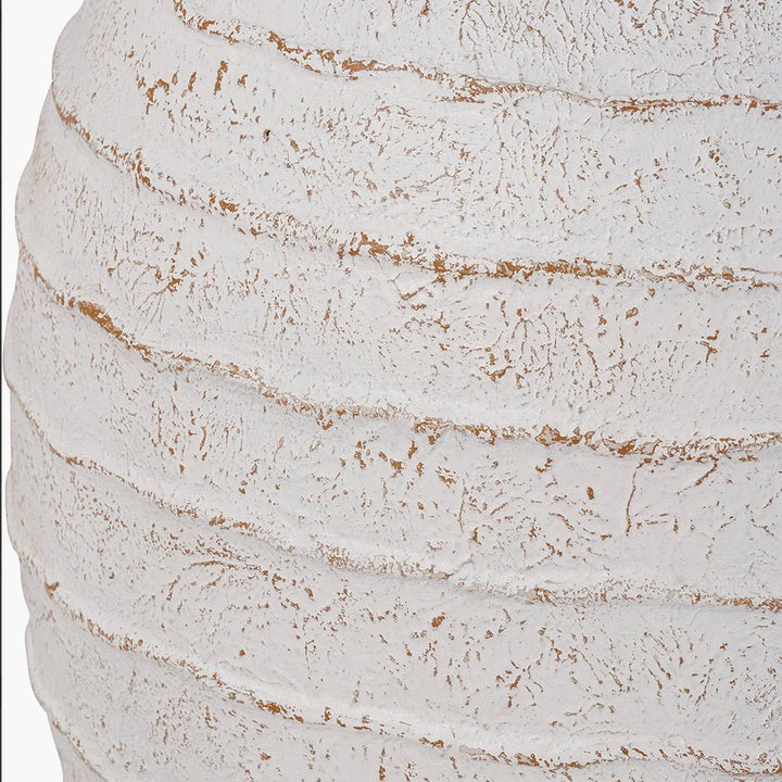 Decorative Ribbed White Wash Vase - Large3 - Duck Barn Interiors