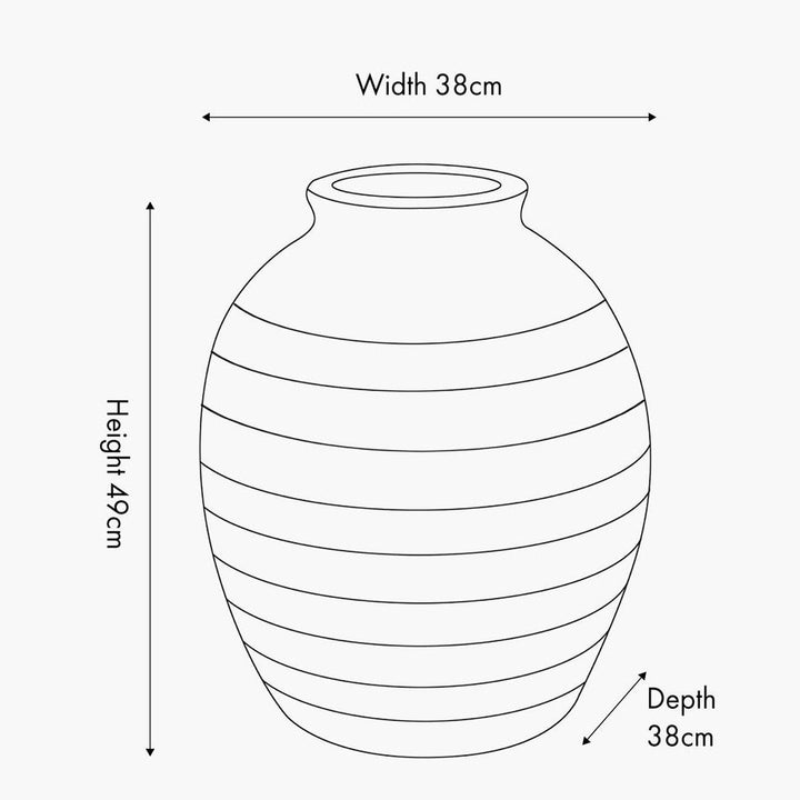 Decorative Ribbed White Wash Vase - Large8 - Duck Barn Interiors