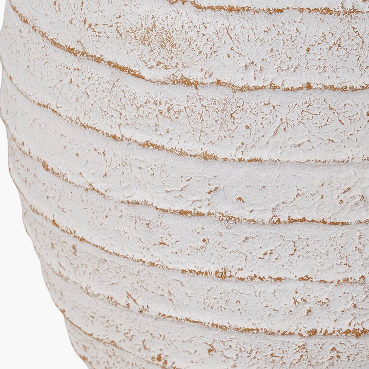 Decorative Ribbed White Wash Vase - Small4 - Duck Barn Interiors