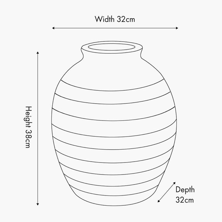 Decorative Ribbed White Wash Vase - Small8 - Duck Barn Interiors