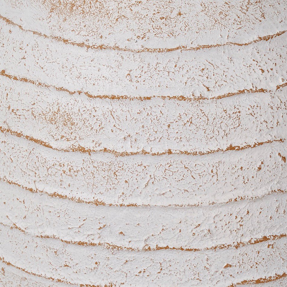 Decorative Ribbed White Wash Vase - Small5 - Duck Barn Interiors