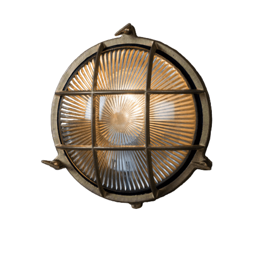 Devonport Round Bulk Head Light - Brass