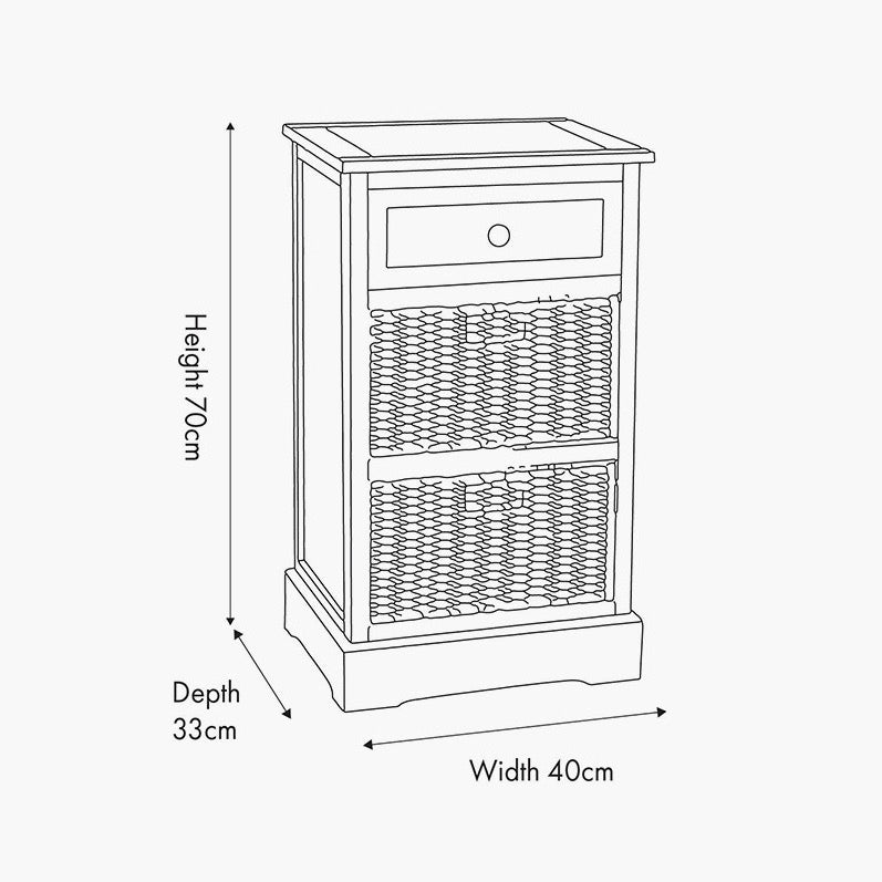 Devonshire Putty Pine 1 Drawer 2 Basket Cabinet10 - Duck Barn Interiors