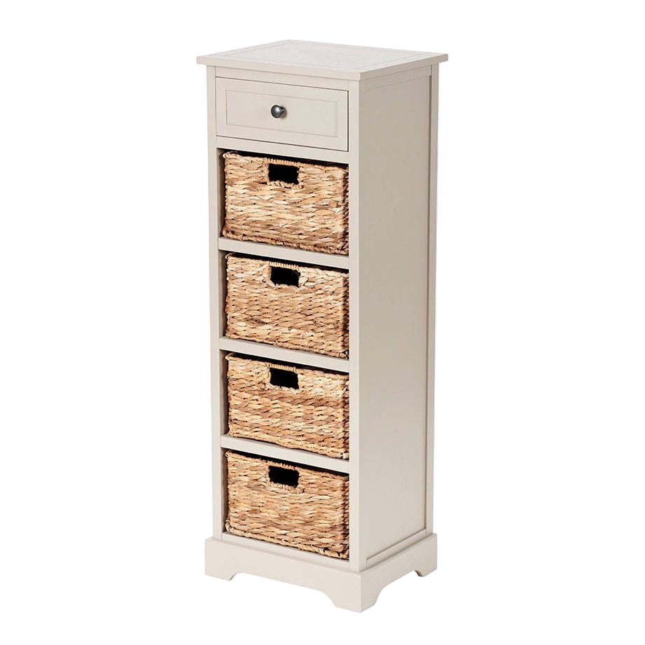 Devonshire Putty Pine 1 Drawer 4 Basket Tallboy7 - Duck Barn Interiors