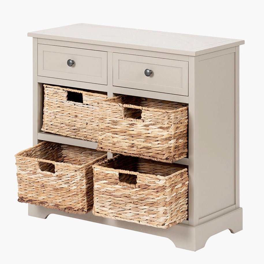 Devonshire Putty Pine 2 Drawer 4 Basket Unit12 - Duck Barn Interiors