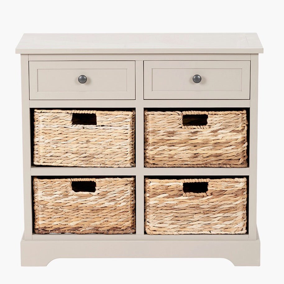 Devonshire Putty Pine 2 Drawer 4 Basket Unit2 - Duck Barn Interiors